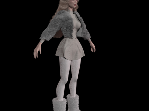 A young girl in a beautiful winter outfit a sexy stylish preppy lady 3D Model