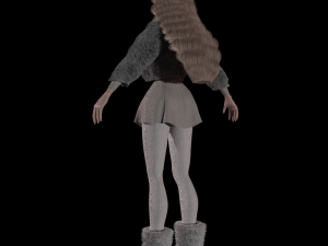 A young girl in a beautiful winter outfit a sexy stylish preppy lady 3D Model