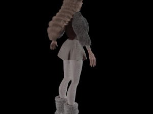 A young girl in a beautiful winter outfit a sexy stylish preppy lady 3D Model