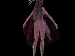 Beautiful young goddess cartoon style detailed hair body sculpt beautiful outfit blender Modello 3D