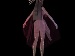 Beautiful young goddess cartoon style detailed hair body sculpt beautiful outfit blender 3D Model