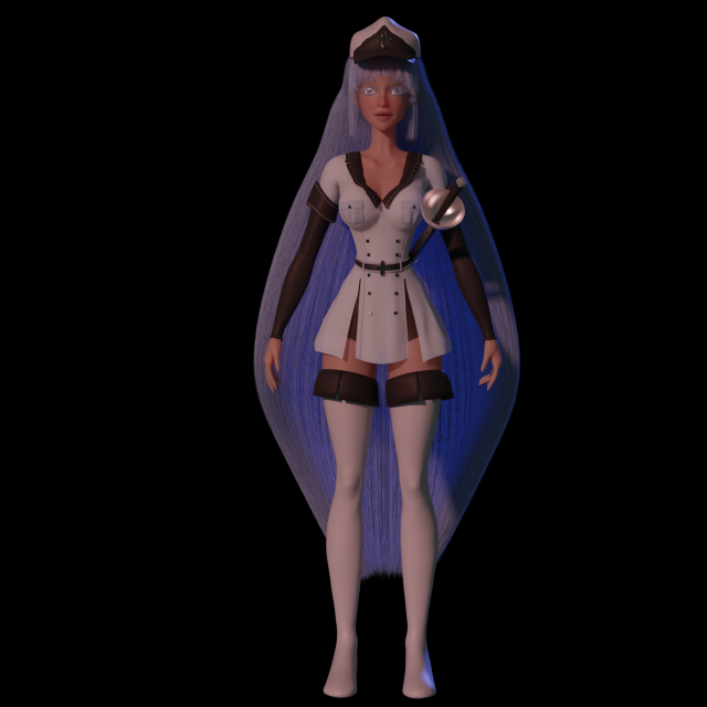 Anime character Esdeath anime Akame Ga Kill Modelo 3D .c4d .max .obj .3ds .fbx .stl .blend 