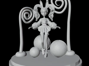 Cartoon circus girl in loli style 3D Model