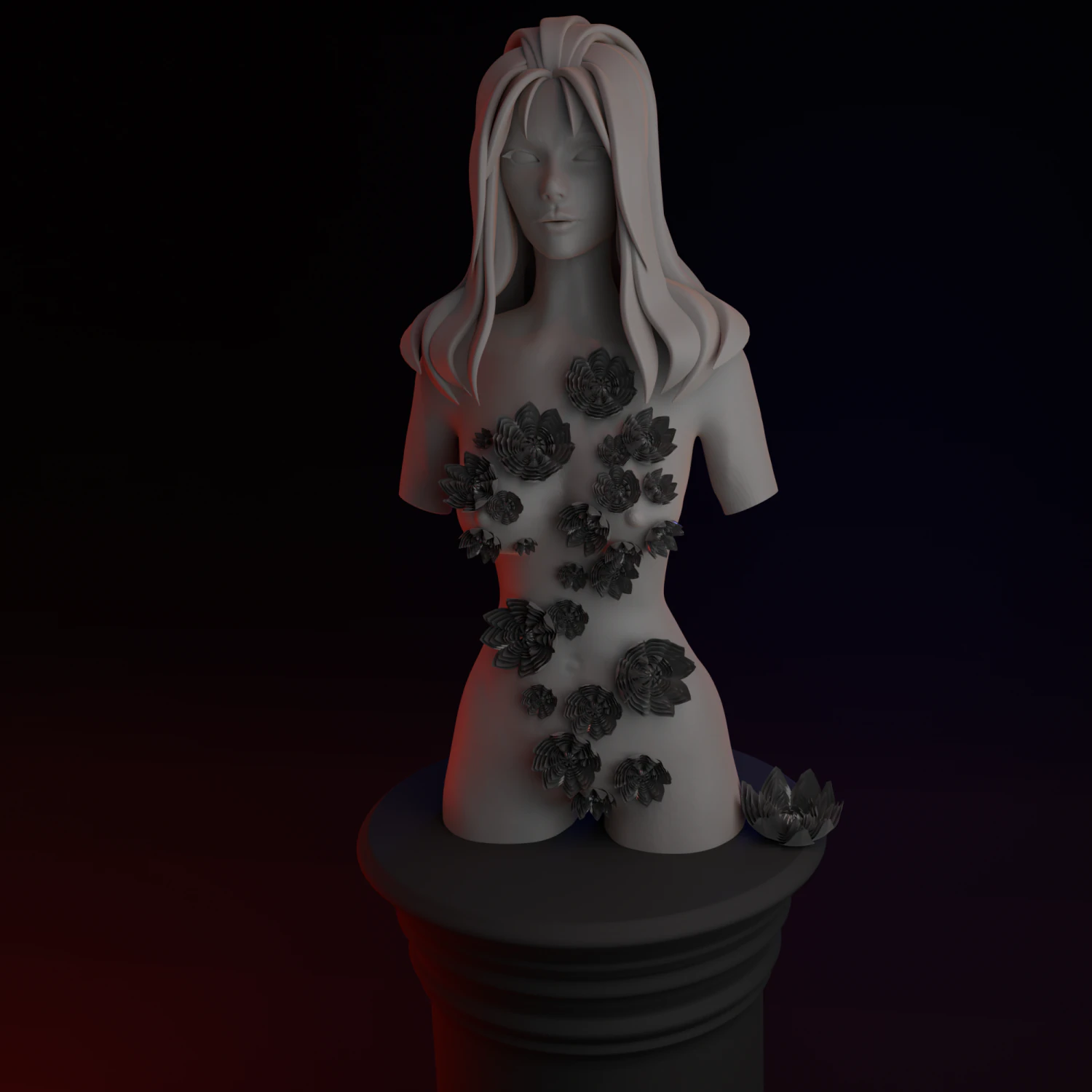 Female body sculpture 3D Model .c4d .max .obj .3ds .fbx .stl .blend 