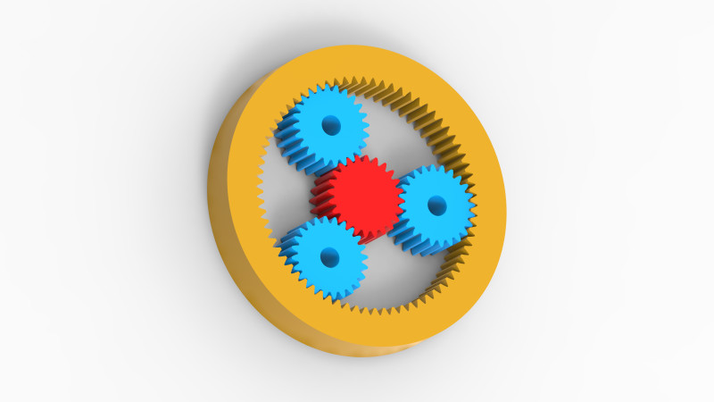 Planetry gear train Model 3D .c4d .max .obj .3ds .fbx .stl .blend 