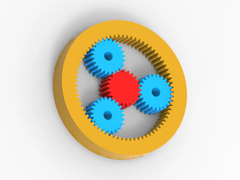 Trem de engrenagens planet&aacute;rias Modelo 3D