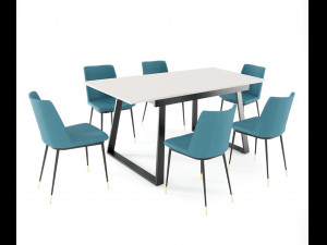 Dining table Detroit chair Melissa 3D Модель