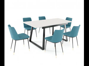 Table &agrave; manger chaise Detroit Melissa Modèle 3D