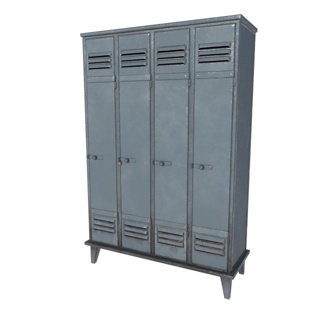 Metal cabinet 3D Model .c4d .max .obj .3ds .fbx .stl .blend 