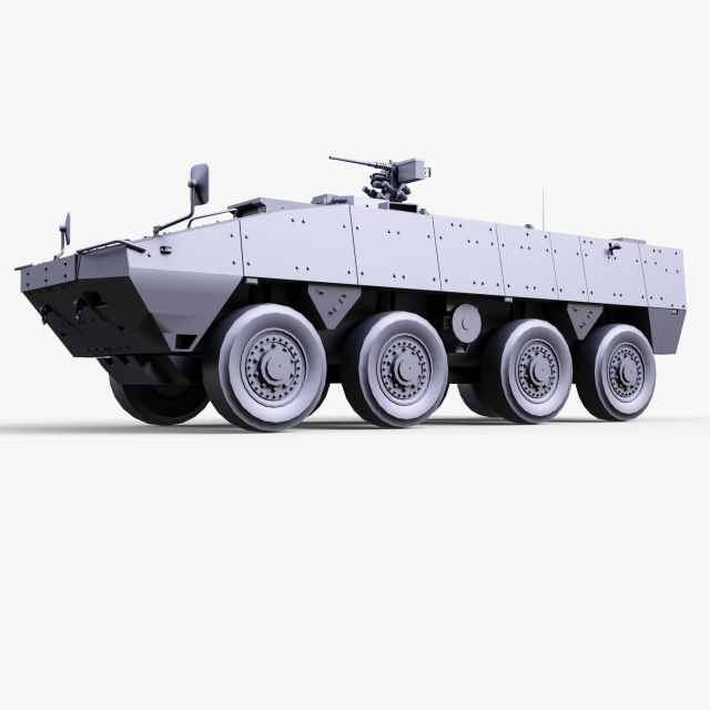 8x8 AMV Armored Vehicle Model 3D .c4d .max .obj .3ds .fbx .stl .blend 