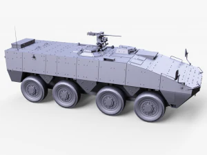 8x8 AMV Armored Vehicle 3D Model