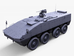 8x8 AMV Armored Vehicle 3D Model