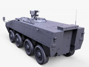 8x8 AMV Armored Vehicle 3D Model