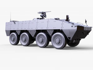 8x8 AMV Armored Vehicle 3D Model