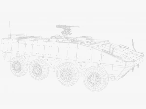 8x8 AMV Armored Vehicle 3D Model
