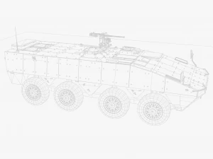 8x8 AMV Armored Vehicle 3D Model