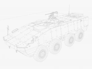 8x8 AMV Armored Vehicle 3D Model