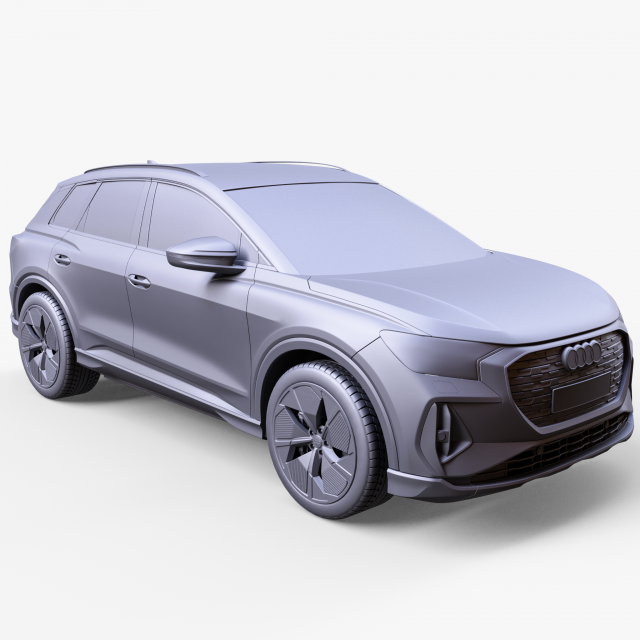 Audi Q4 SUV 3D Модель .c4d .max .obj .3ds .fbx .stl .blend 