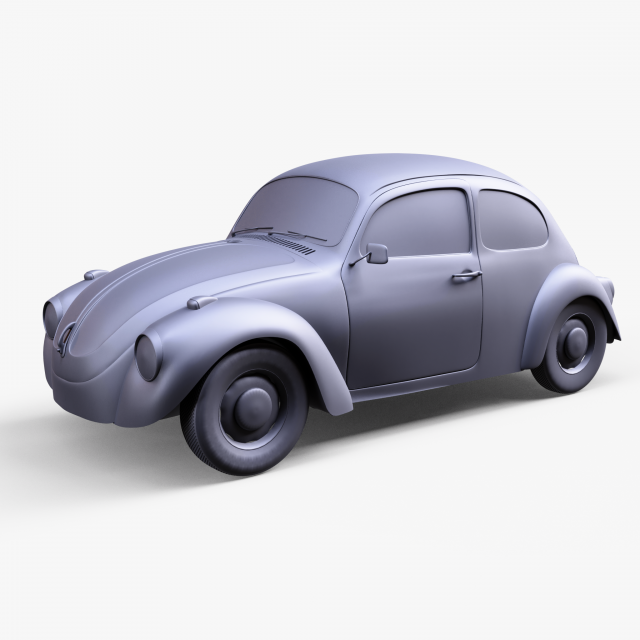 Beetle Car Volkswagen Model 3D .c4d .max .obj .3ds .fbx .stl .blend 