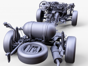 Chassis Car Detailed Modello 3D