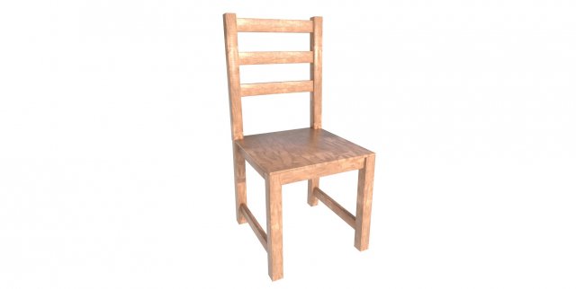 Wooden Chair 3D Model .c4d .max .obj .3ds .fbx .stl .blend