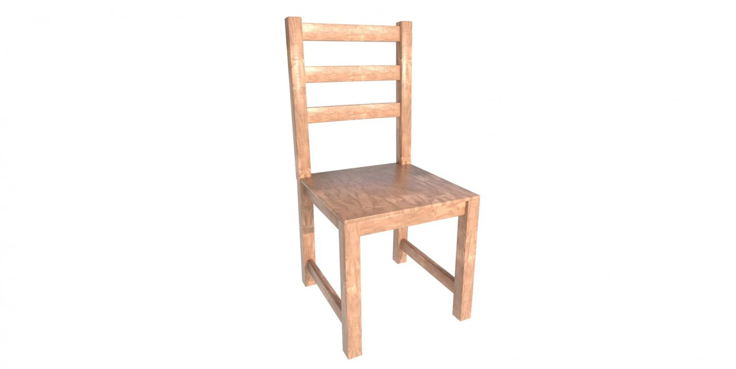 Wooden Chair 3D Model .c4d .max .obj .3ds .fbx .stl .blend