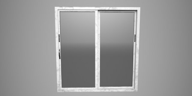 Sliding Window - Wood - White 3D 模型 .c4d .max .obj .3ds .fbx .stl .blend 