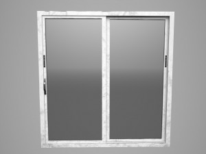 Sliding Window - Wood - White Modèle 3D