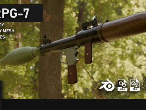 RPG-7 LOW-POLY LANCE-FUS&Eacute;ES PR&Ecirc;T POUR LE JEU ACTIF Modèle 3D