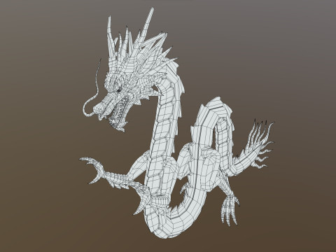 Lowpoly Rigged Dragon 3D Model