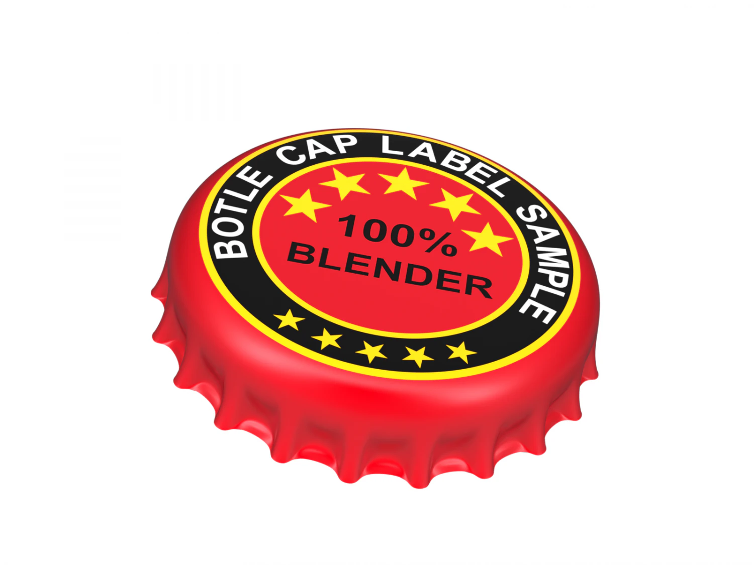 Bottle Cap 3D Model .c4d .max .obj .3ds .fbx .stl .blend 