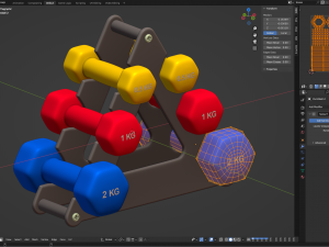 Fitness Weights Stack with Fitness Weights 3D Model