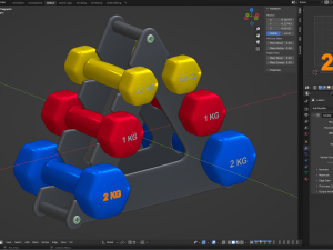 Fitness Weights Stack with Fitness Weights 3D Model