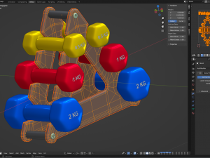 Fitness Weights Stack with Fitness Weights 3D Model