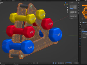 Fitness Weights Stack with Fitness Weights 3D Model
