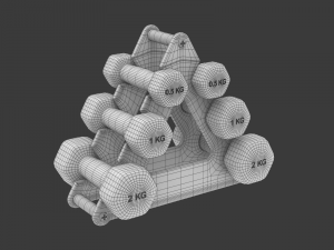 Fitness Weights Stack with Fitness Weights 3D Model