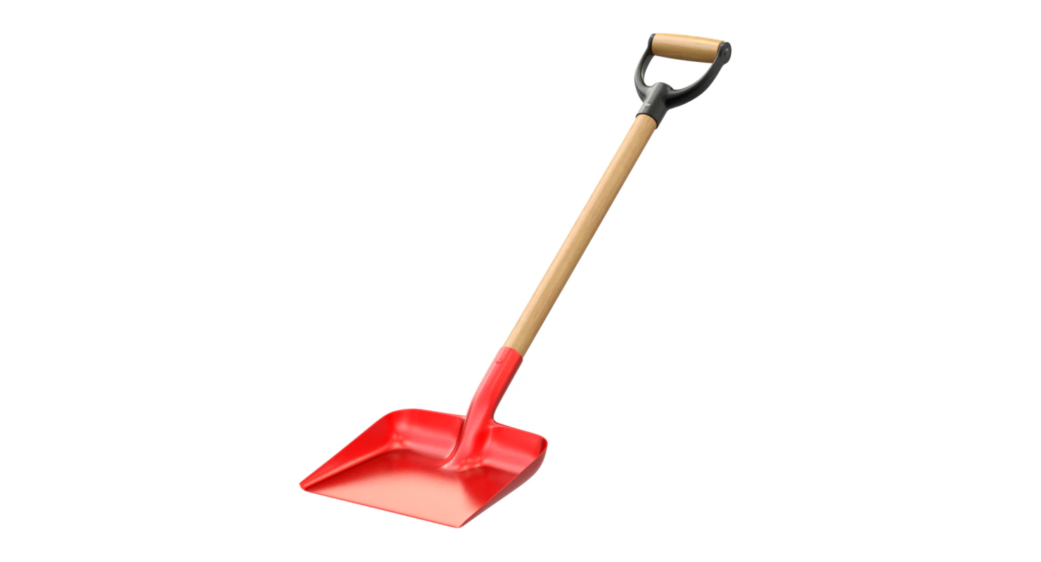 Red Snow Shovel 3D Model .c4d .max .obj .3ds .fbx .stl .blend