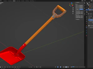 Red Snow Shovel 3D Model