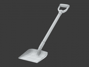 Red Snow Shovel Model 3D