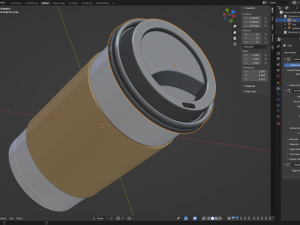 Takeout Coffee Cup with the Lid Modello 3D