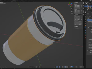 X&iacute;cara de caf&eacute; para viagem com tampa Modelo 3D