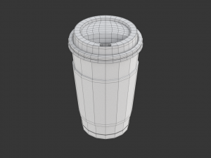 Takeout Coffee Cup with the Lid Modello 3D