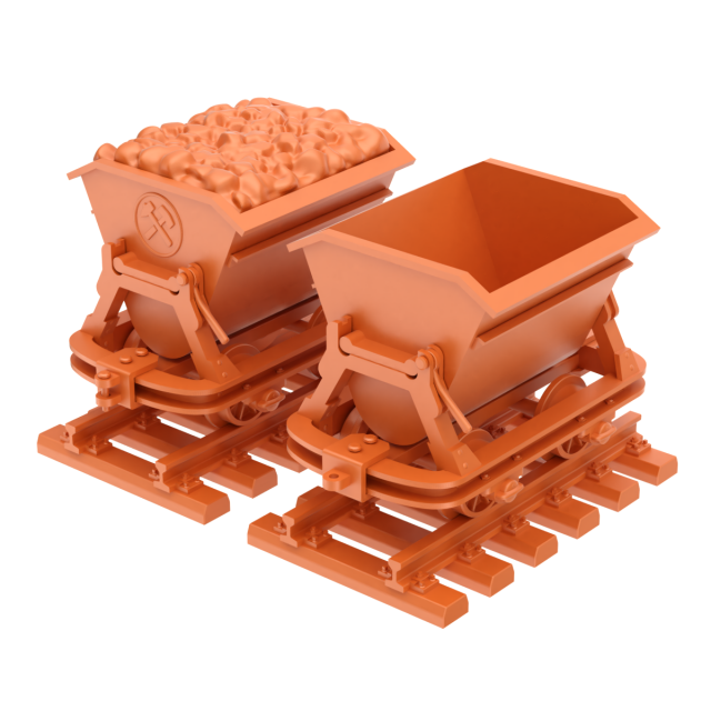 Printable Mining Cart 3D 프린트 모델 .c4d .max .obj .3ds .fbx .stl .blend 