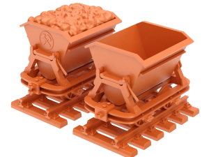 Printable Mining Cart Model Cetak 3D