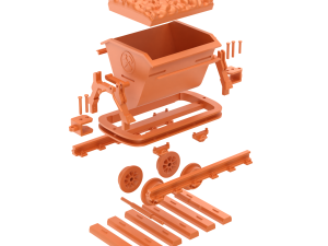 Printable Mining Cart 3D 프린트 모델