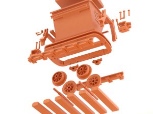 Printable Mining Cart 3D 프린트 모델