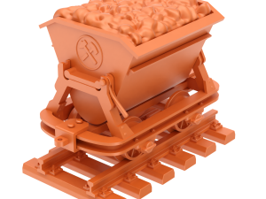 Printable Mining Cart 3D 프린트 모델