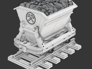 Printable Mining Cart 3D 프린트 모델