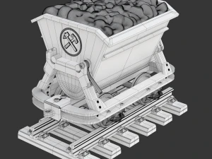 Printable Mining Cart 3D Print Model