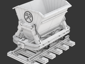 Printable Mining Cart 3D 프린트 모델